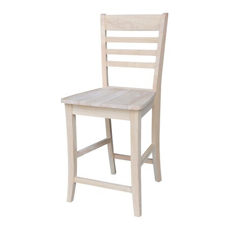 International Concepts Roma Counter Height Stool, 24" Seat Height, Unfinished S-3102